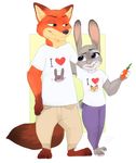  carrot disney duo female food judy_hopps love male nick nick_wilde pinle vegetable zootopia 