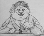  ashwolves5 benjamin_clawhauser cheetah crossgender disney doughnut feline female food mammal overweight zootopia 