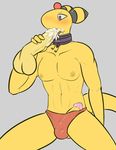  ampharos anthro anthrofied erection fellatio humanoid_penis jewelry male male/male necklace nintendo oral pcred566 penis pok&eacute;mon sex simple_background sitting video_games 