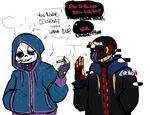  animated_skeleton bone cigarette clothed clothing errortale fingerless_gloves glitch gloves hoodie raining sans_(undertale) savvart skeleton smile smoking undead undertale video_games water 