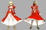  armor ass character_design cleavage dress fate/extra fate/stay_night heels pantsu saber_extra see_through 