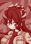  1girl black_hair breasts female filia_(skullgirls) monochrome samson_(skullgirls) skullgirls solo 