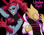  2016 alphys anthro female fish foxvulpine lizard marine reptile scalie underfell undertale undyne video_games 