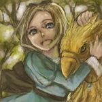  1girl ashelia_b'nargin_dalmasca bad_id bad_pixiv_id blonde_hair chocobo dress final_fantasy final_fantasy_xii lowres short_hair vesperster 