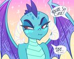  ! ... 2016 anthro blush cute dialogue dragon english_text female friendship_is_magic horn my_little_pony princess_ember_(mlp) solo text tsundere wings xieril 