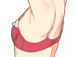  armpits arms_up back bra breasts commentary_request houshou_(kantai_collection) kantai_collection nagami_yuu red_bra sideboob small_breasts solo strap_gap underwear white_background 
