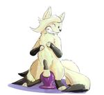  abdominal_bulge anal anal_masturbation anal_penetration balls black_fur black_nose cream_fur dildo dildo_sitting feral fuegodelalma fur knot large_penetration male mammal masturbation multi_tail ninetales nintendo one_eye_closed penetration penis pok&eacute;mon sex_toy simple_background solo teeth video_games white_background 