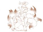  2016 ambiguous_gender anthro anthrofied belly big_belly breasts canine claws cownugget dialogue english_text eyes_closed female forced fox fur group hair hyper hyper_belly long_hair mammal mega_evolution mega_lucario multi_tail neck_bulge ninetales nintendo nipples open_mouth pawpads pok&eacute;mon pok&eacute;morph signature sitting smile speech_bubble swallowing teeth text toe_claws tongue tongue_out video_games vore zoroark 
