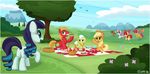  apple_bloom_(mlp) applejack_(mlp) big_macintosh_(mlp) blonde_hair blue_eyes canine collar coloratura_(mlp) ctb-36 cutie_mark cutie_mark_crusaders_(mlp) dog earth_pony equine female feral food friendship_is_magic fur granny_smith_(mlp) grass green_eyes group hair hat horn horse male mammal multicolored_hair my_little_pony outside pegasus picnic pony purple_hair red_hair scootaloo_(mlp) sky sweetie_belle_(mlp) tree two_tone_hair unicorn wings winona_(mlp) 