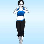  animated animated_gif belly_dancing dancing eyes_closed grey_hair lesseinsanimer nintendo white_skin wii_fit_trainer 