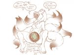  2016 ambiguous_gender anthro anthrofied belly big_belly breasts butt canine claws cownugget dialogue digestion drooling english_text eyes_closed female forced fox fur group hair hard_vore internal licking licking_lips long_hair mammal mega_evolution mega_lucario melting multi_tail navel ninetales nintendo nipples open_mouth pawpads pok&eacute;mon pok&eacute;morph pussy_juice saliva signature sitting smile speech_bubble spread_legs spreading teeth text toe_claws tongue tongue_out video_games vore zoroark 