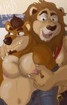  bear chub claws cub disney feline lion lionheart male mammal mayor_lionheart muscular naughtybigdog nipples overweight paws pecs police slightly_chubby young zootopia 