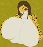  anthro big_breasts breasts connie_(doctorconnie) darkelfaqua digital_media_(artwork) dreadlocks female huge_breasts leopard_gecko lizard reptile scalie simple_background solo spots 