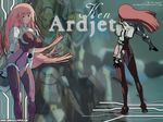  artist_request ass bodysuit boots breasts ken_marinaris large_breasts long_hair pink_bodysuit pink_hair spandex thighhighs wallpaper watermark zone_of_the_enders zone_of_the_enders_2 