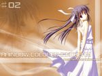  arms_behind_back bare_shoulders copyright_request cowboy_shot dress from_behind looking_at_viewer looking_back nanao_naru number sleeveless sleeveless_dress solo standing sundress wallpaper white_dress zoom_layer 