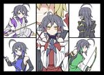  alternate_color bad_id bad_pixiv_id black_hair bow bridal_gauntlets detached_sleeves ex-rumia kamen_rider kamen_rider_kuuga_(series) kenuu_(kenny) leotard_under_clothes nontraditional_miko parody rumia sendai_hakurei_no_miko staff sword touhou weapon 