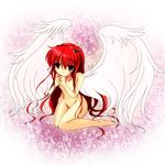  1girl long_hair no_nipples nude red_eyes red_hair seihou tsunogiri very_long_hair vivit_(erich&#039;s_daughter) vivit_(erich's_daughter) wings 