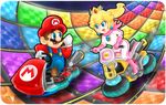  1girl female male mario mario_kart nintendo princess_peach rainbow_road super_mario_bros super_mario_bros. 