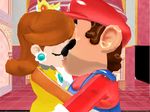  1boy 1girl 3d kissing mario nintendo princess_daisy super_mario_bros. super_mario_land 