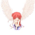  1girl long_hair no_nipples nude red_eyes red_hair seihou tsunogiri vivit_(erich&#039;s_daughter) vivit_(erich's_daughter) wings 