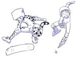  2016 anthro aogami balls cheetah cub digital_media_(artwork) duo feline fur hi_res human male mammal monochrome nipples nude outside penis simple_background sport white_background young 
