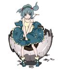  blue_eyes blue_hair closed_mouth cucumber full_body hair_bobbles hair_ornament hat kawashiro_nitori key looking_at_viewer open_eyes short_hair simple_background smile solo touhou twintails two_side_up unitsu white_background 