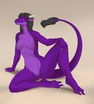  adelaherz anthro areola breasts clitoris dragon female gradient_background nipples nude pussy scalie simple_background sitting smile solo spread_legs spreading 