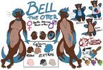  2016 anthro bell_the_otter breasts clothing collar digital_media_(artwork) female hair invalid_tag looking_at_viewer male mammal model_sheet mustelid nipples nude open_mouth otter pussy simple_background smile standing 