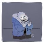  animated_skeleton bone cigarette clothed clothing fire hoodie lighter male sans-slut sans_(undertale) skeleton skull smile sweat undead undertale video_games 