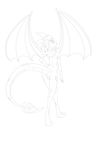  anthro black_and_white butt dragon female friendship_is_magic horn invalid_tag looking_at_viewer monochrome my_little_pony nude princess_ember_(mlp) pussy scalie simple_background solo weaselchu wings 