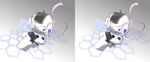  2016 anthro digital_media_(artwork) fur hi_res hologram lagomorph looking_at_viewer male mammal open_mouth purple_eyes rabbit stereogram ura utility_belt white_fur 