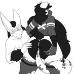  anthro anus bubble_kitten17 butt canine cuntboy dragon half-closed_eyes intersex looking_at_viewer looking_back male mammal pussy simple_background smile tentacles thick_thighs white_background 