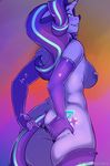  2016 anal anal_beads anal_penetration anthro anthrofied arnachy big_breasts breasts butt clothed clothing cutie_mark elbow_gloves equine female friendship_is_magic gloves hair hand_on_butt hi_res horn legwear long_hair looking_at_viewer mammal multicolored_hair my_little_pony penetration sex_toy solo starlight_glimmer_(mlp) two_tone_hair unicorn 