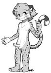 anthro balls barefoot cheetah cub erection feline front_view greyscale grin holding_tail humanoid_penis looking_at_viewer male mammal monochrome nude partially_retracted_foreskin penis pinup plantigrade pose salmy signature solo standing uncut whiteleo young 