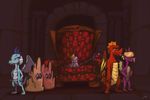  2016 chair crown docwario dragon female friendship_is_magic garble_(mlp) male my_little_pony parody princess_ember_(mlp) rock scene_parody scepter spear_(mlp) throne 