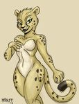  2016 anthro breasts cheetah cheetah_(character) claws dc_comics featureless_breasts featureless_crotch feline female green_eyes heresy_(artist) licking licking_lips mammal solo tongue tongue_out 