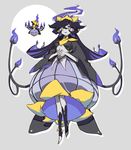  1girl artist_request chandelure dress female fire fusion lilligant multicolored_eyes pale_skin pam_xo01 personification pokemon purple_eyes solo yellow_eyes 