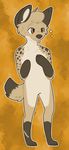  amputee anthro canine clothing coyote fur mammal scar shibuh simple_background spots tan_fur tongue tongue_out tyr underwear young 