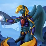  absurd_res anthro anthrofied blue_feathers equine fan_character feathered_wings feathers hi_res jamesjackobgermany mammal my_little_pony pegasus penis solo video_games warcraft wings 