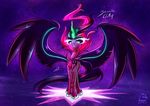  2016 abstract_background equestria_girls equine feathered_wings feathers female feral friendship_is_magic fur glowing glowing_eyes hair horn jewelry light262 mammal midnight_sparkle_(eg) multicolored_hair my_little_pony necklace purple_feathers purple_fur purple_hair solo spread_wings twilight_sparkle_(eg) twilight_sparkle_(mlp) two_tone_hair winged_unicorn wings 