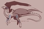  ambiguous_gender brown_background byzil dragon feral scalie simple_background solo volvokun 