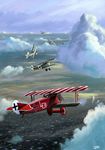  airplane battle biplane cloud cloudy_sky ernst_udet flying german gyan_(akenosuisei) military original sky world_war_i 