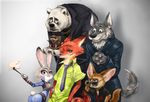  anthro bear black_wolf_(zootopia) brown_eyes brown_fur canine cellphone clothing disney eyebrows eyes_closed eyewear female fennec finnick fox fur green_eyes grey_fur group judy_hopps koslov lagomorph male mammal miaojuna mr._big necktie nick_wilde orange_fur phone polar_bear police_uniform purple_eyes rabbit shrew smile suit sunglasses trenchcoat uniform white_fur wolf zootopia 