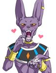  &lt;3 beerus begging blush bracelet cat clothing cum cum_in_hand cum_in_mouth cum_inside cum_string dragon_ball drooling feline jewelry looking_at_viewer mammal messy necklace open_mouth pointing saliva teba_motoko yellow_sclera 