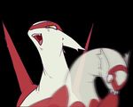  feathers female feral latias laugh legendary_pok&eacute;mon nintendo open_mouth pok&eacute;mon red_feathers scared solo sweat teeth tongue unknown_artist video_games white_feathers yellow_eyes 