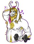  asgore_dreemurr caprine clothed clothing goat male mammal muscular muscular_male solo topless towel undertale vickiruka video_games weights 