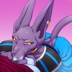  anthro balls beerus blush butt cat clothed clothing cum cum_in_mouth cum_inside deity dragon_ball drooling felatio feline forced gradient_background holding_balls human interspecies jewelry looking_up male male/male mammal necklace oral raised_tail saliva sex simple_background solo_focus tears teba_motoko tongue whis yellow_sclera 