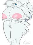  anthro big_breasts blue_eyes breasts claws dragon female fur huge_breasts hyper hyper_breasts legendary_pok&eacute;mon nintendo nipples nude pok&eacute;mon pussy reshiram riku simple_background solo thick_thighs video_games wide_hips 