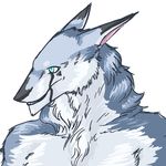  black_markings blue_fur fur long_ears male markings sergal solo stupidsexyrobes teal_eyes white_fur 