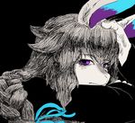  female furry long_hair partially_colored ponytail purple_eyes rabbit sasamino solo violet_eyes white_hair 
